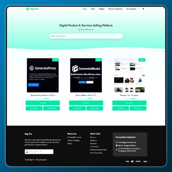 Digital Product Selling Template For Generatepress