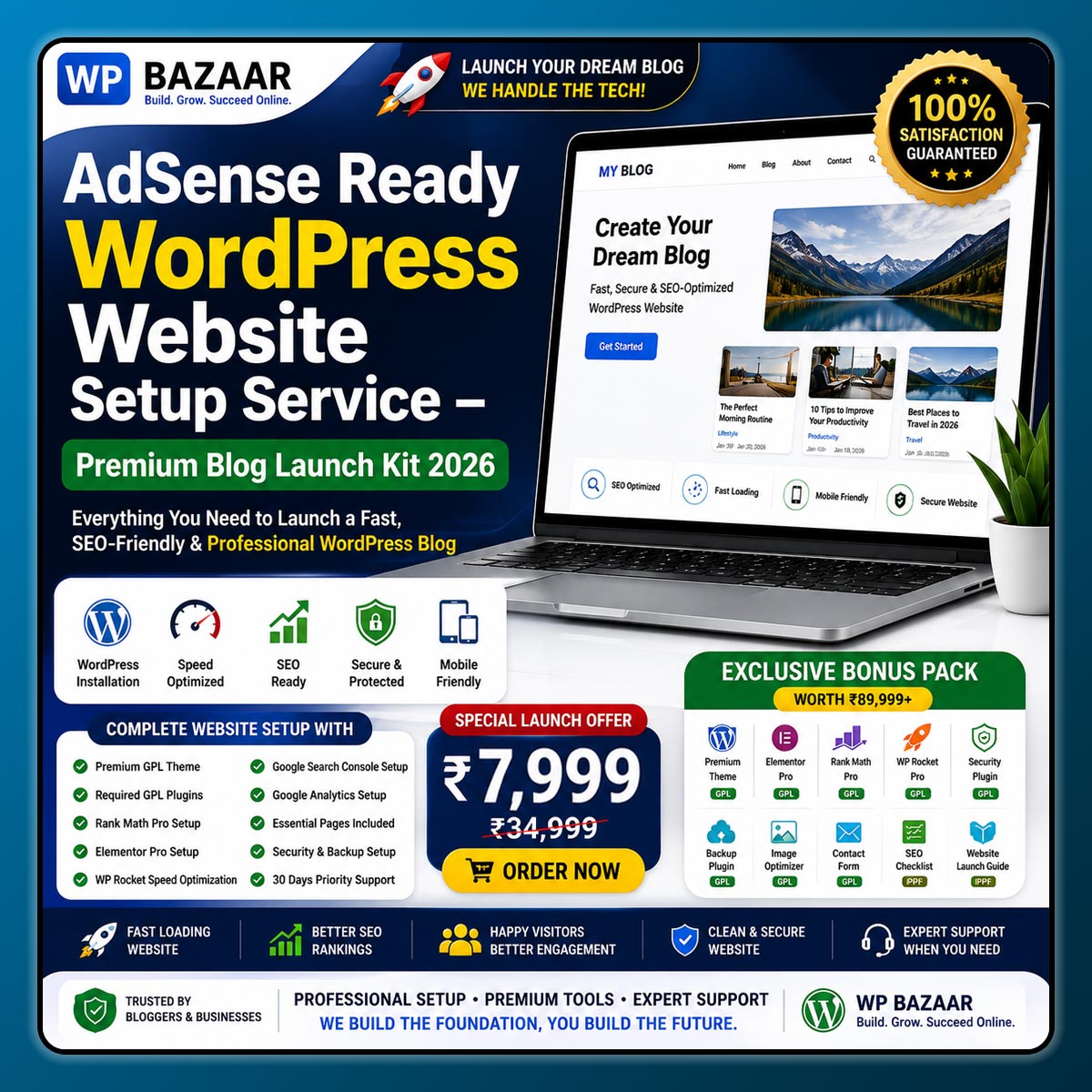 AdSense Ready WordPress Website Setup Service